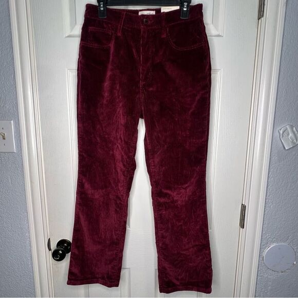 New! Universal Thread High-Rise Corduroy Ankle Bootcut Burgundy Women Pant Sz 8R - Picture 2 of 11